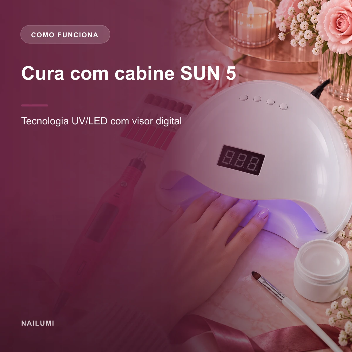 Principal funcionalidade de Kit Alongamento de Unhas em Gel SUN 5